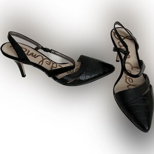Sam Edelman Black Strappy Leather Heels
